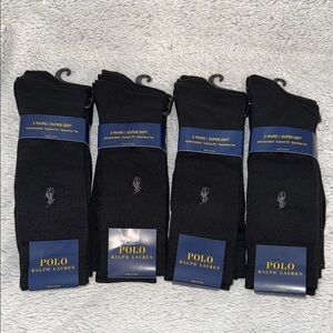 Polo Ralph Lauren Super Soft Socks-Set of 4 with 3 pairs per set-Authentic-NWT